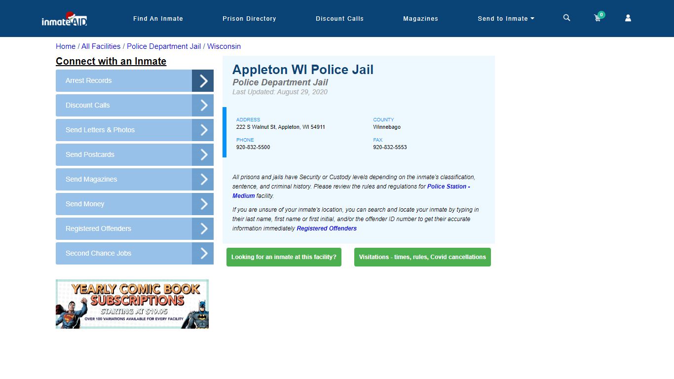 Appleton WI Police Jail & Inmate Search - Appleton, WI