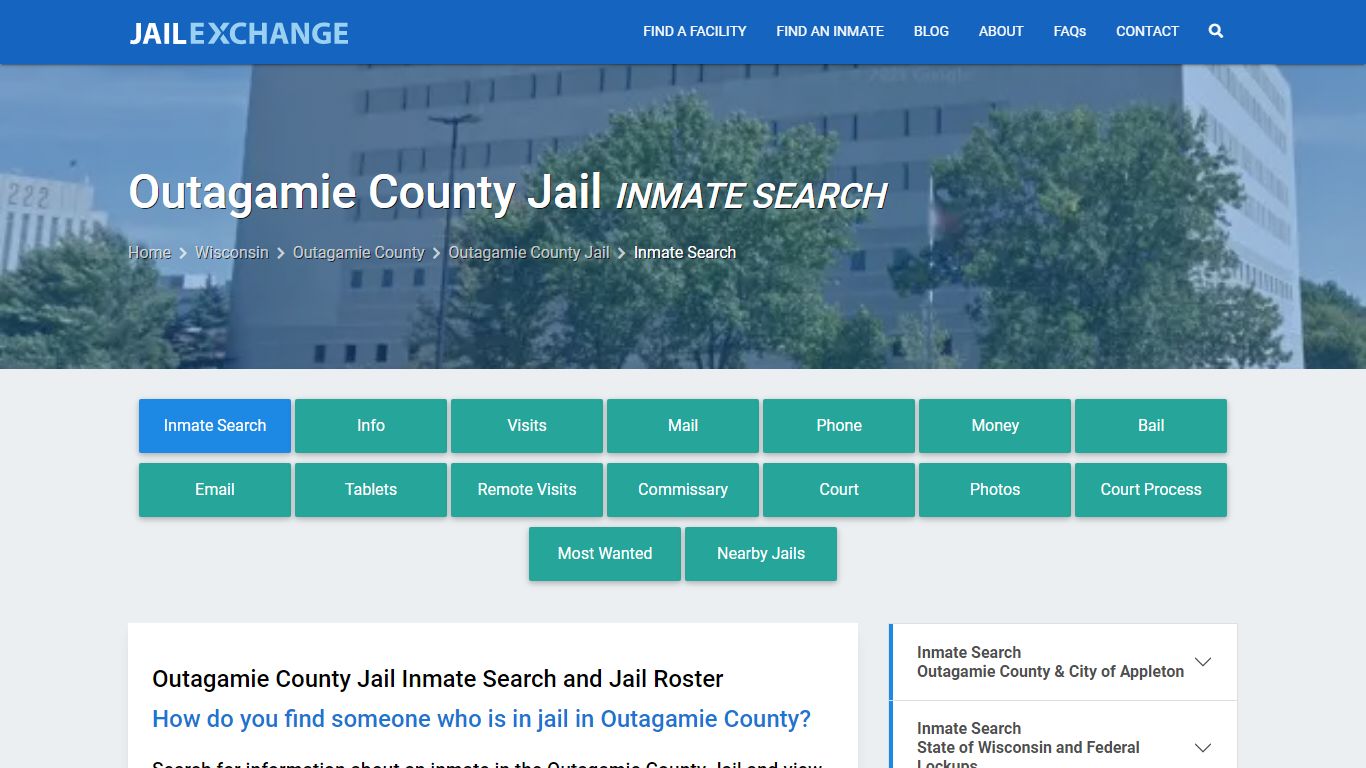 Inmate Search: Roster & Mugshots - Outagamie County Jail, WI