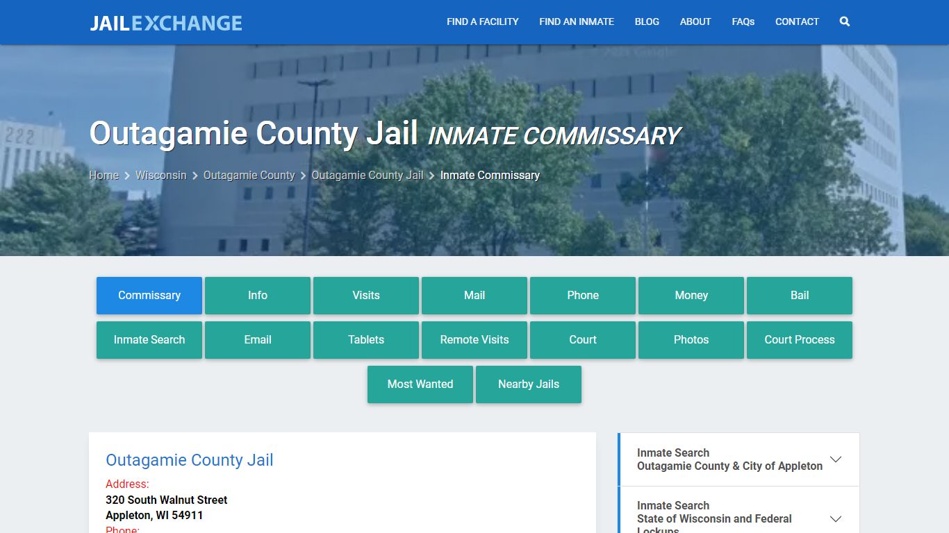 Outagamie County Jail Inmate Commissary - Jail Exchange