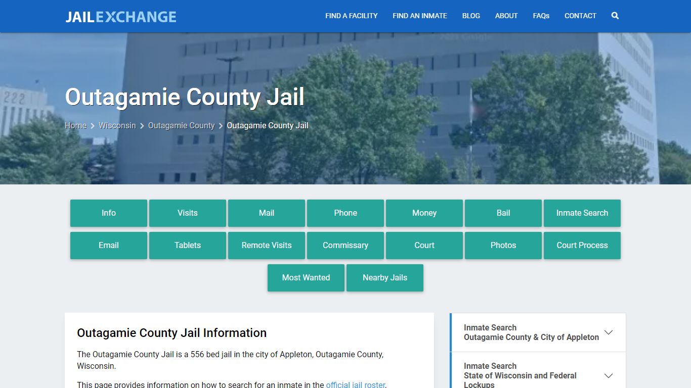 Outagamie County Jail, WI Inmate Search, Information